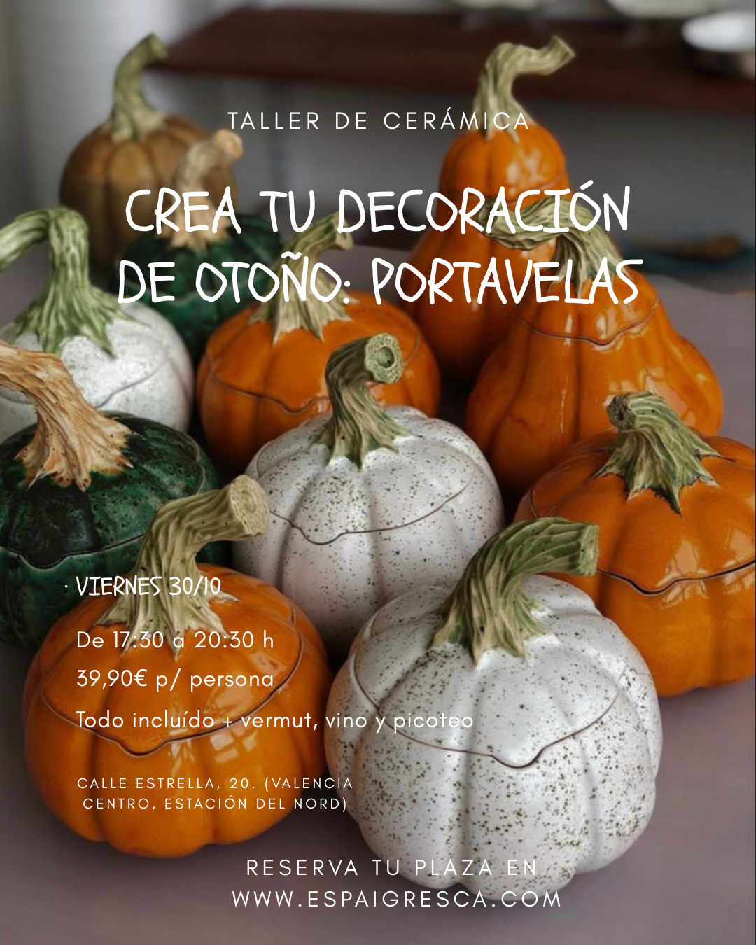 CREA TU DECORACIÓN DE OTOÑO: PORTAVELAS DE CERÁMICA 39,90€