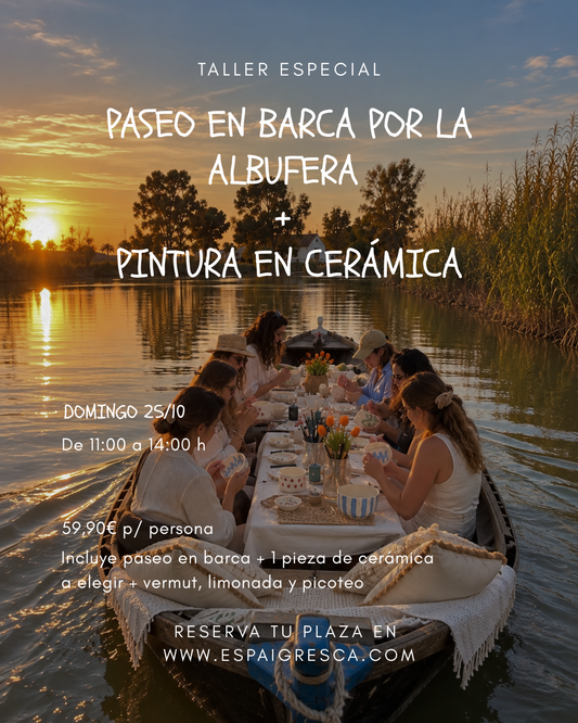 PASEO EN BARCA POR LA ALBUFERA + PINTURA EN CERÁMICA 59,90€