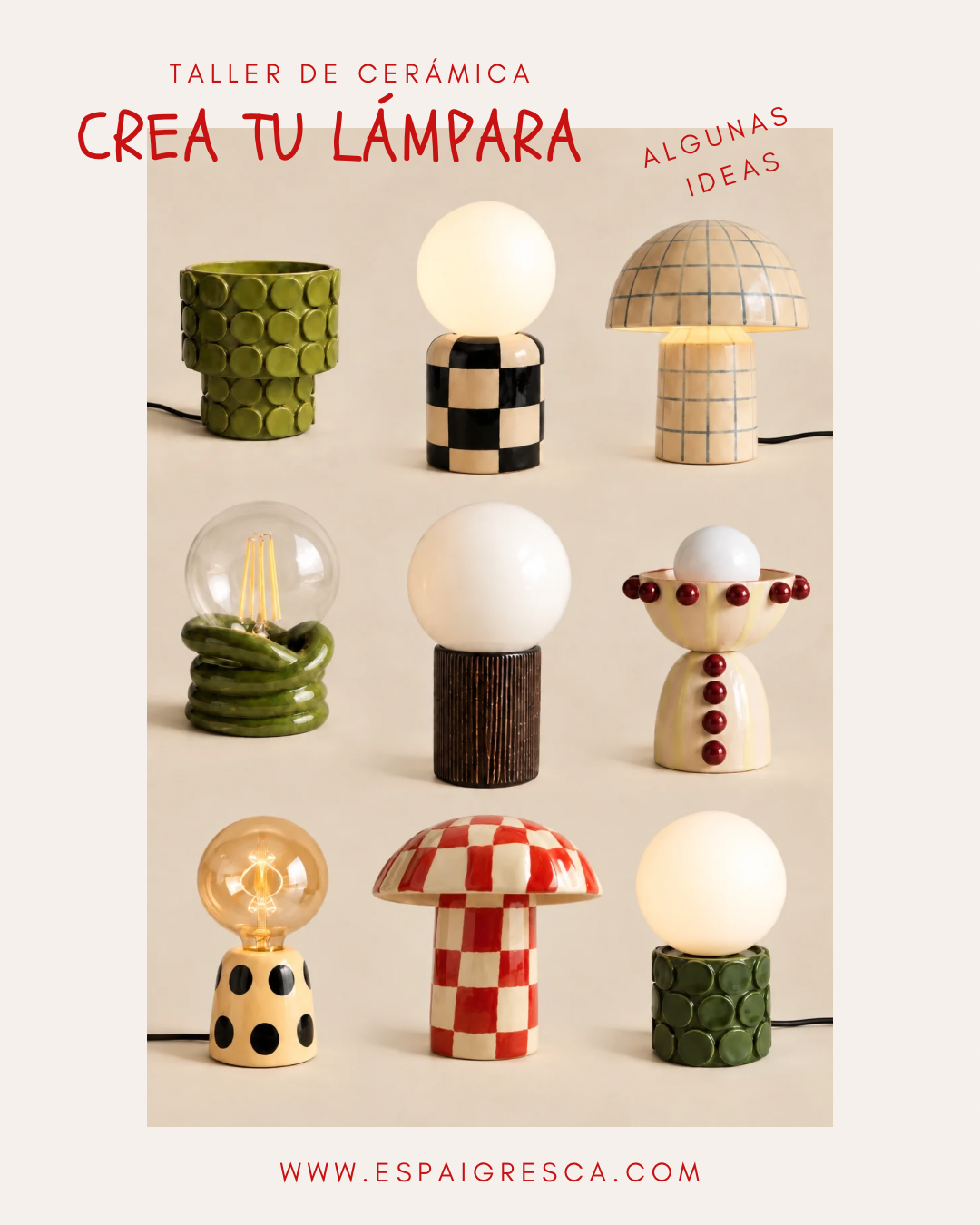 TALLER CREA TU LÁMPARA DE CERÁMICA (59,90€)